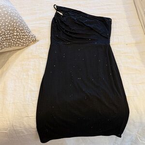 White House Black Market Elegant Black One-Shoulder Dress